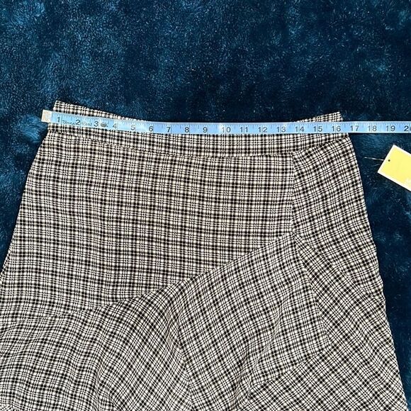 41. Michael Kors Black & White Houndstooth mini flounce skirt Size 10 NWT - Picture 4 of 11